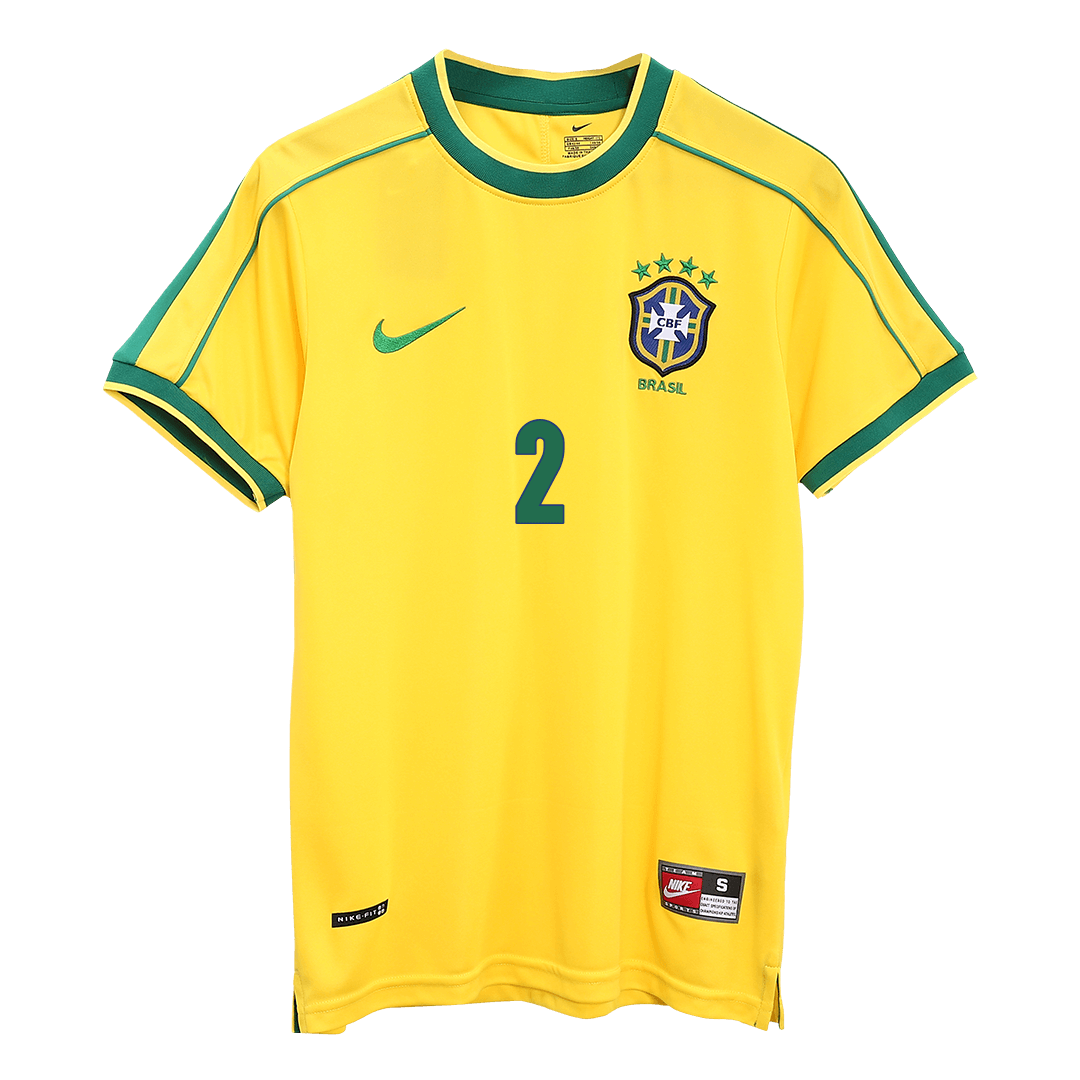 Brazil World Cup 1998 Koti Retro -pelipaita Miesten CAFU #2 - kuva 8