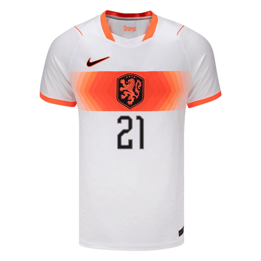 Netherlands World Cup 2026 Vieras Pelipaita Miesten F.DE JONG #21 - kuva 2