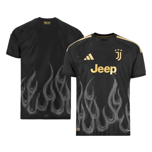 Juventus kolmas pelipaita 2026/27 (pelaajaversio) – etu- ja takapuoli