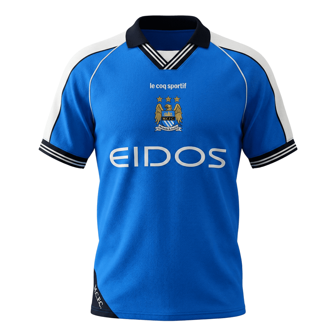 Manchester City 1999/01 Koti Retro -pelipaita Miesten