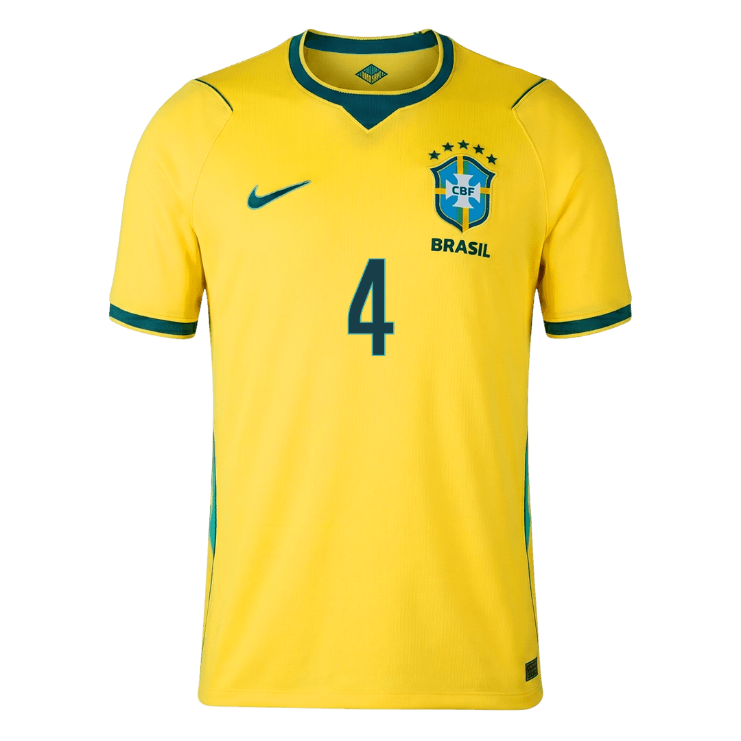 Brazil World Cup 2026 Koti Pelipaita Miesten MARQUINHOS #4 - kuva 5