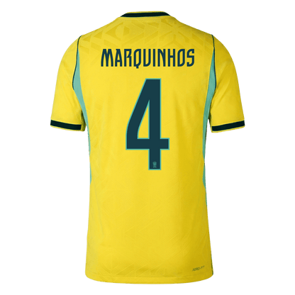Brazil World Cup 2026 Koti Pelipaita (Player Version) Miesten MARQUINHOS #4 - kuva 3