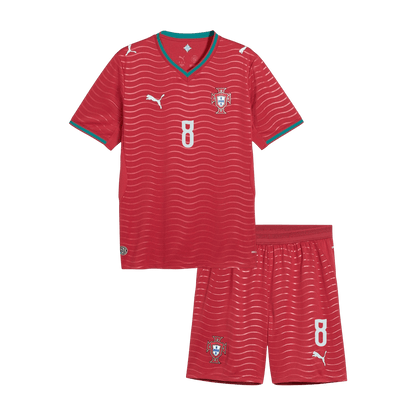 Portugal World Cup 2026 Koti Pelipaitasetti Lasten B. FERNANDES #8 [PREMIUM] - kuva 11