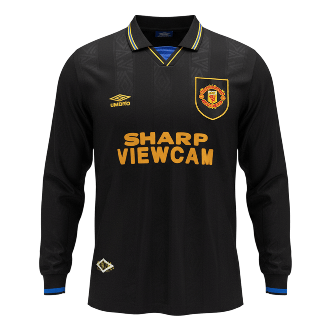 Manchester United 1993/94 Vieras Pitk?hihainen Retro -pelipaita Miesten