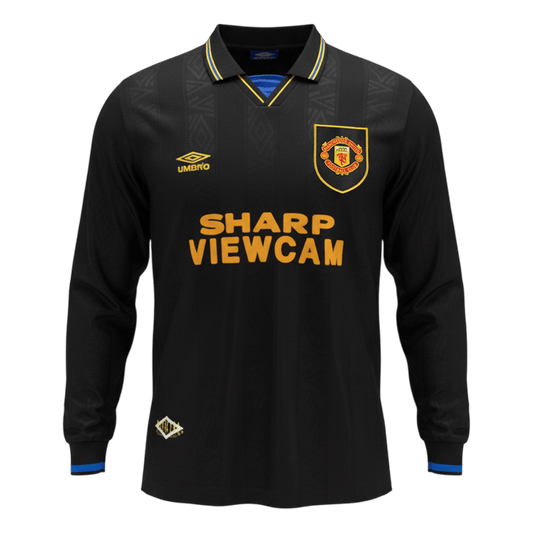 Manchester United 1993/94 Vieras Pitk?hihainen Retro -pelipaita Miesten