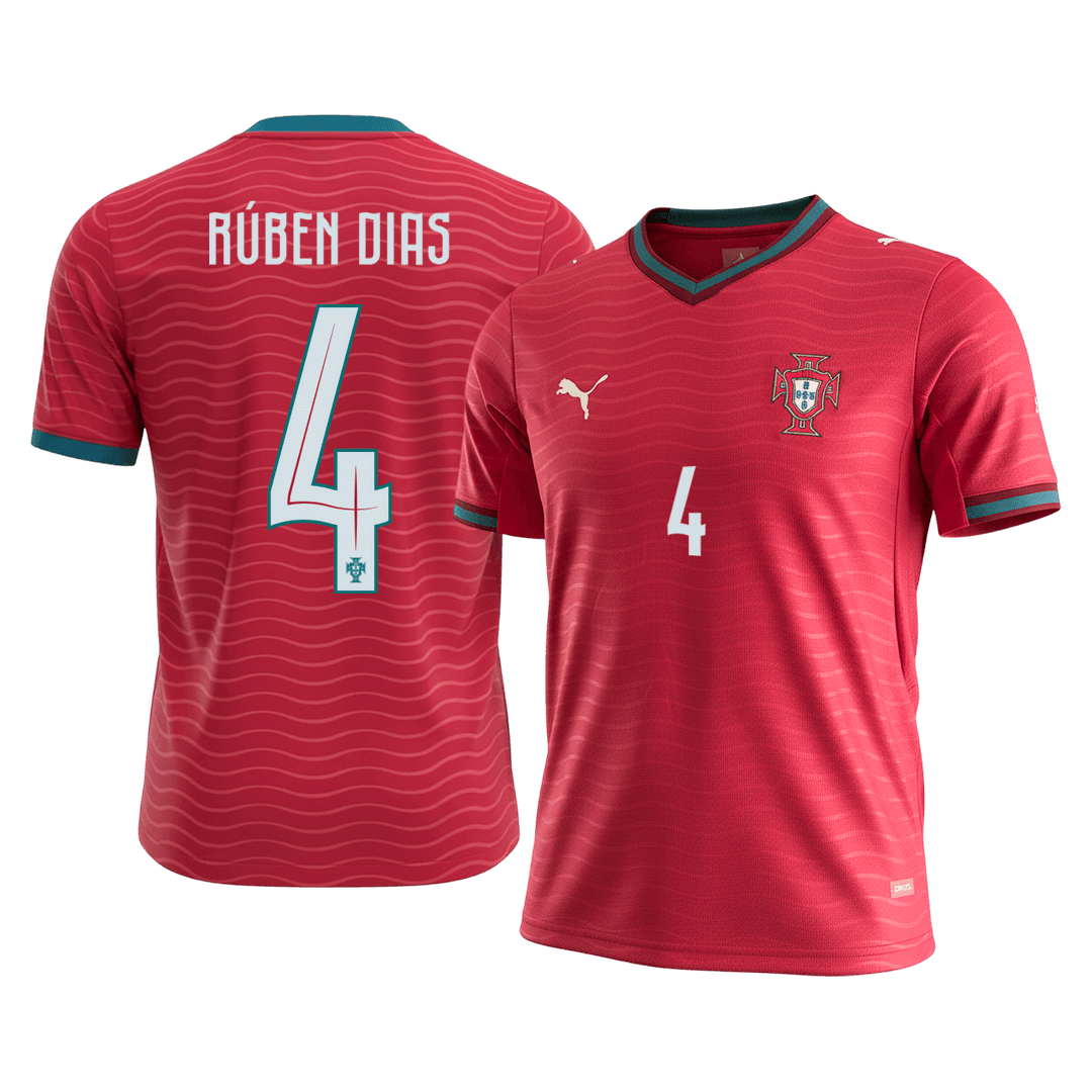 Portugal World Cup 2026 Koti Pelipaita Miesten RúBEN DIAS #4 [PREMIUM]