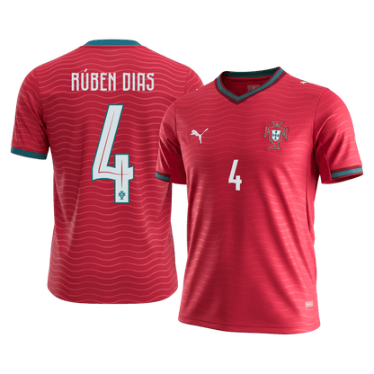 Portugal World Cup 2026 Koti Pelipaita Miesten RúBEN DIAS #4 [PREMIUM]