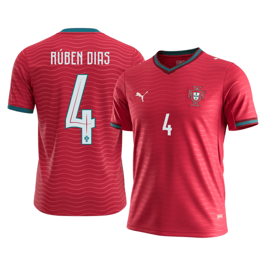 Portugal World Cup 2026 Koti Pelipaita Miesten RúBEN DIAS #4 [PREMIUM]