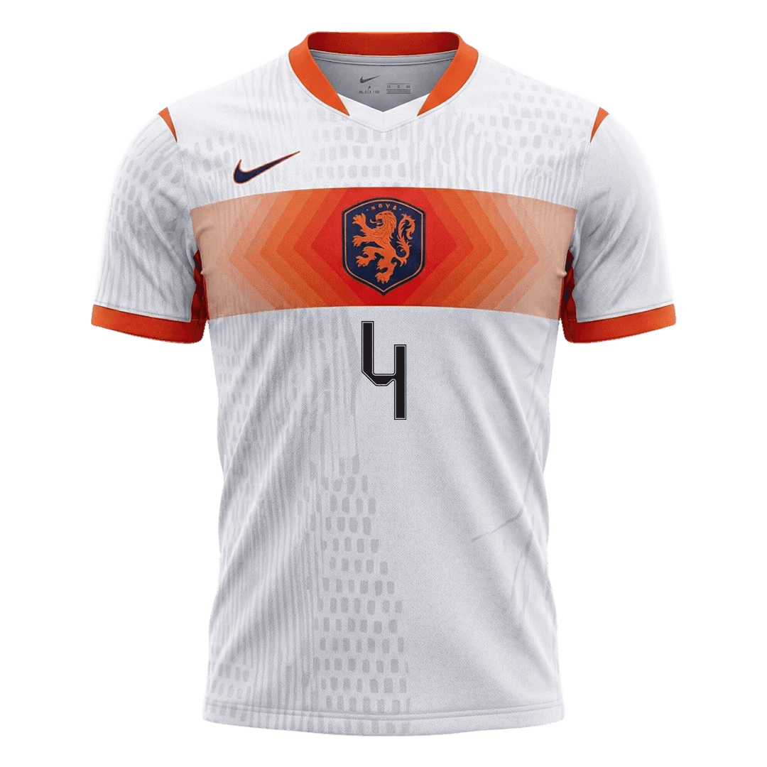 Netherlands World Cup 2026 Vieras Pelipaita (Player Version) Miesten VIRGIL #4 - kuva 7