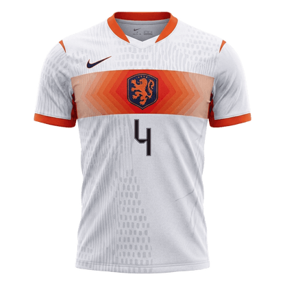 Netherlands World Cup 2026 Vieras Pelipaita (Player Version) Miesten VIRGIL #4 - kuva 7