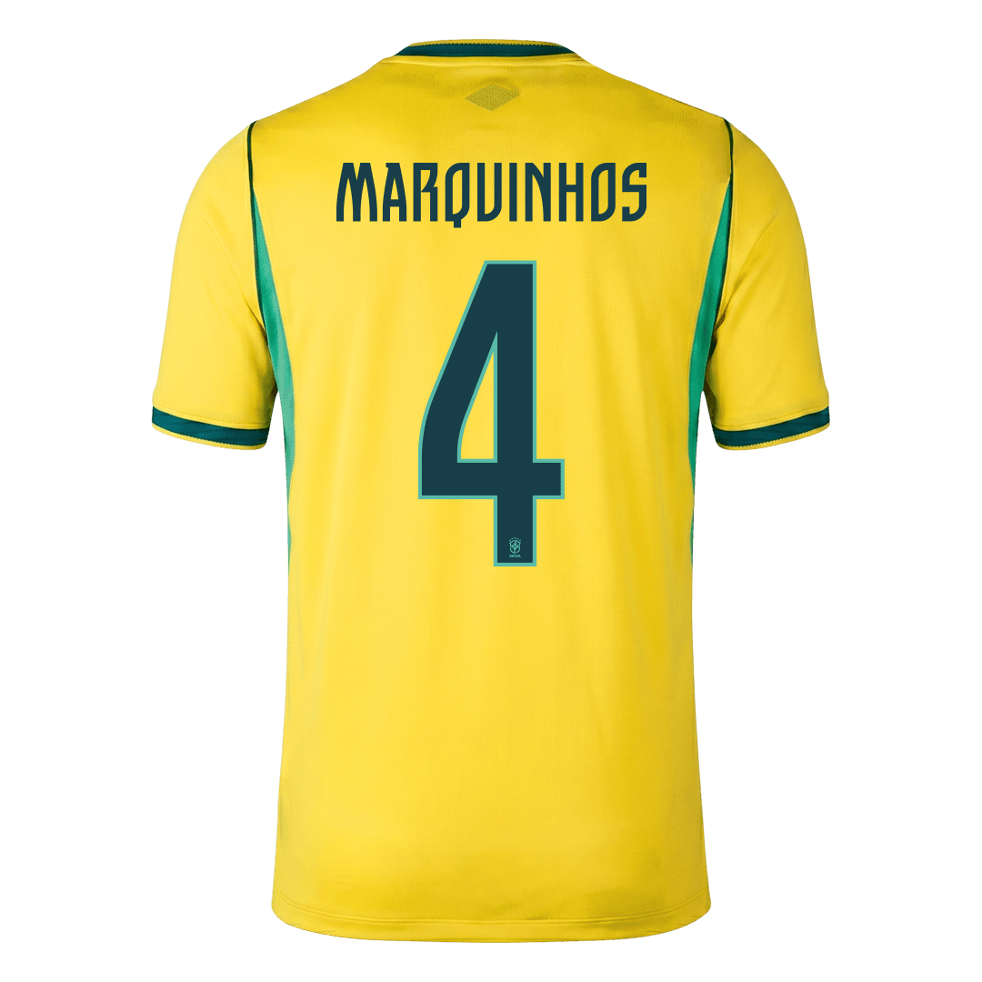 Brazil World Cup 2026 Koti Pelipaita Miesten MARQUINHOS #4 - kuva 6