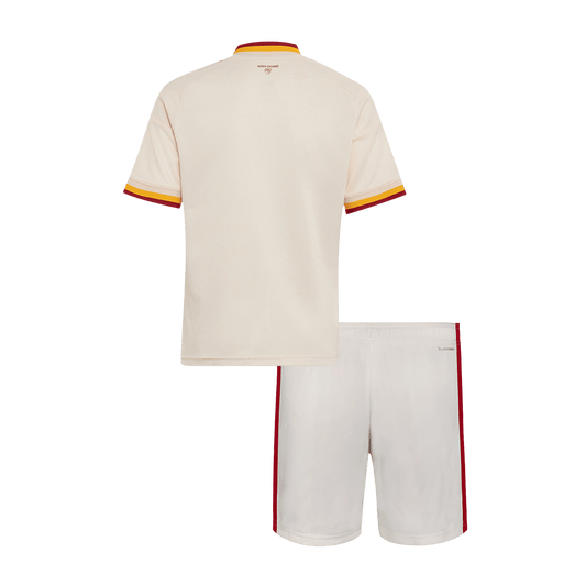 Roma lasten vierasjalkapallosetti 2026/27 – pelipaita ja shortsit takaa