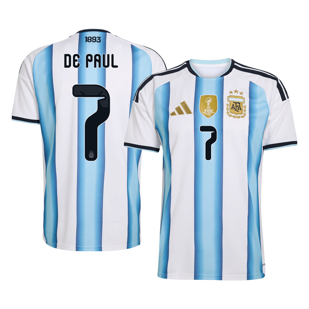 Argentina World Cup 2026 Koti Pelipaita Miesten DE PAUL #7 [PREMIUM]