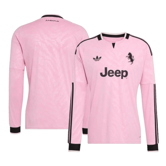 Juventus pitkähihainen vieraspelipaita 2026/27 – etu- ja takapuoli