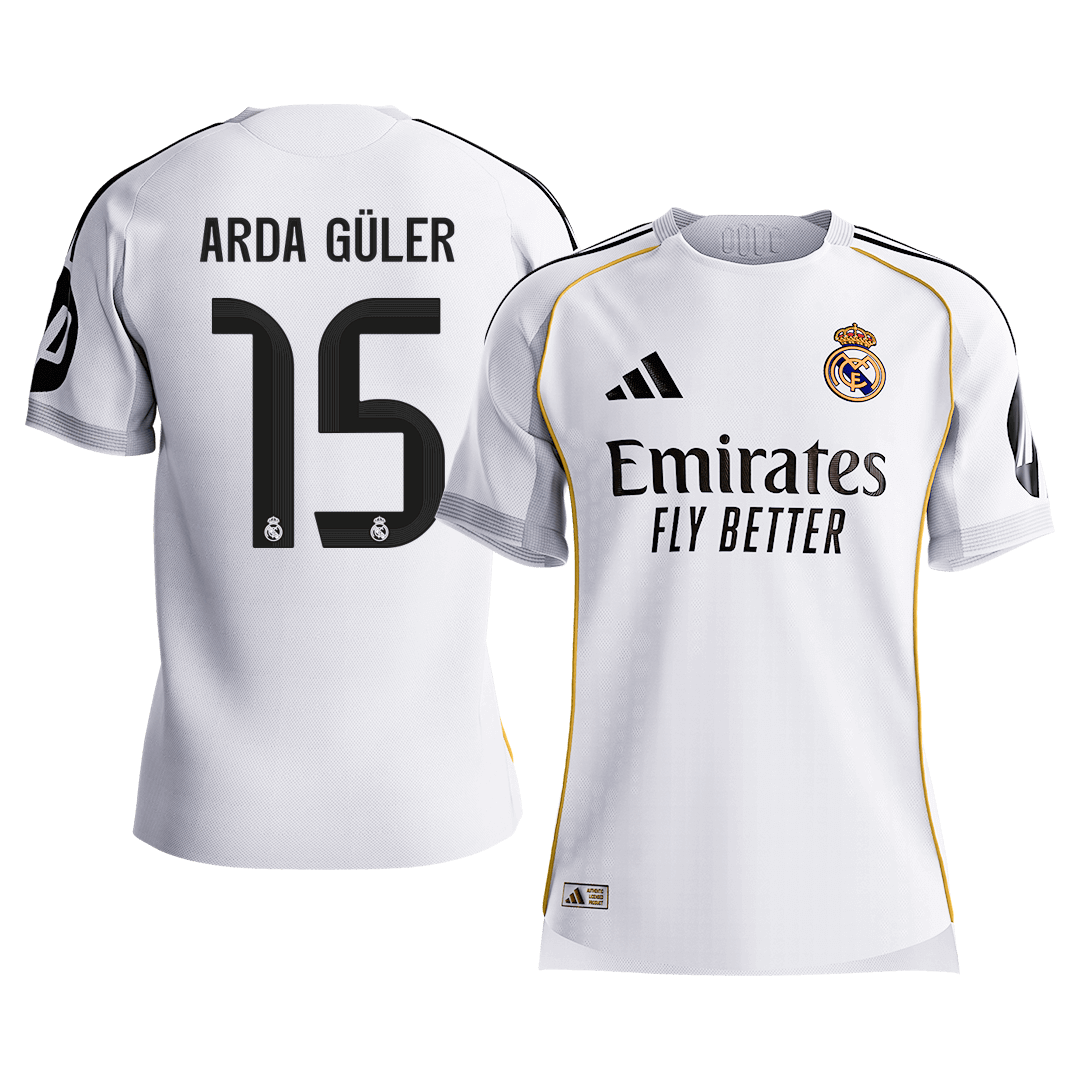 Real Madrid 2025/26 Koti Pelipaita (Player Version) Miesten ARDA GüLER #15 [PREMIUM]