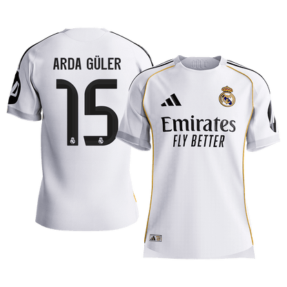 Real Madrid 2025/26 Koti Pelipaita (Player Version) Miesten ARDA GüLER #15 [PREMIUM]