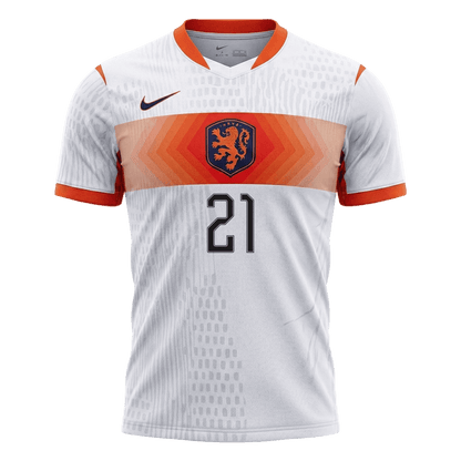 Netherlands World Cup 2026 Vieras Pelipaita (Player Version) Miesten F.DE JONG #21 - kuva 7