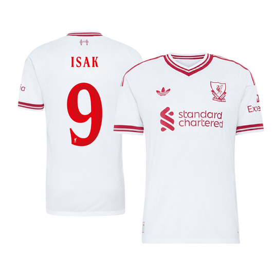 Liverpool vieraspelipaita 2026/27 UCL – Isak #9 (pelaajaversio)