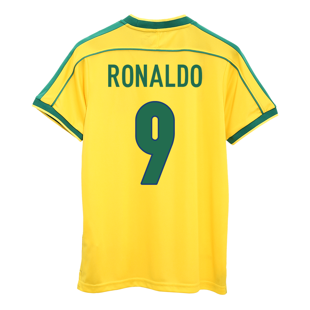 Brazil World Cup 1998 Koti Retro -pelipaita Miesten RONALDO #9