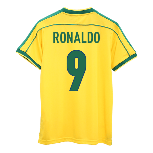 Brazil World Cup 1998 Koti Retro -pelipaita Miesten RONALDO #9
