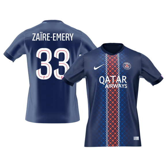 PSG 2025/26 Koti Pelipaita Miesten ZA?RE EMERY #33 [PREMIUM]