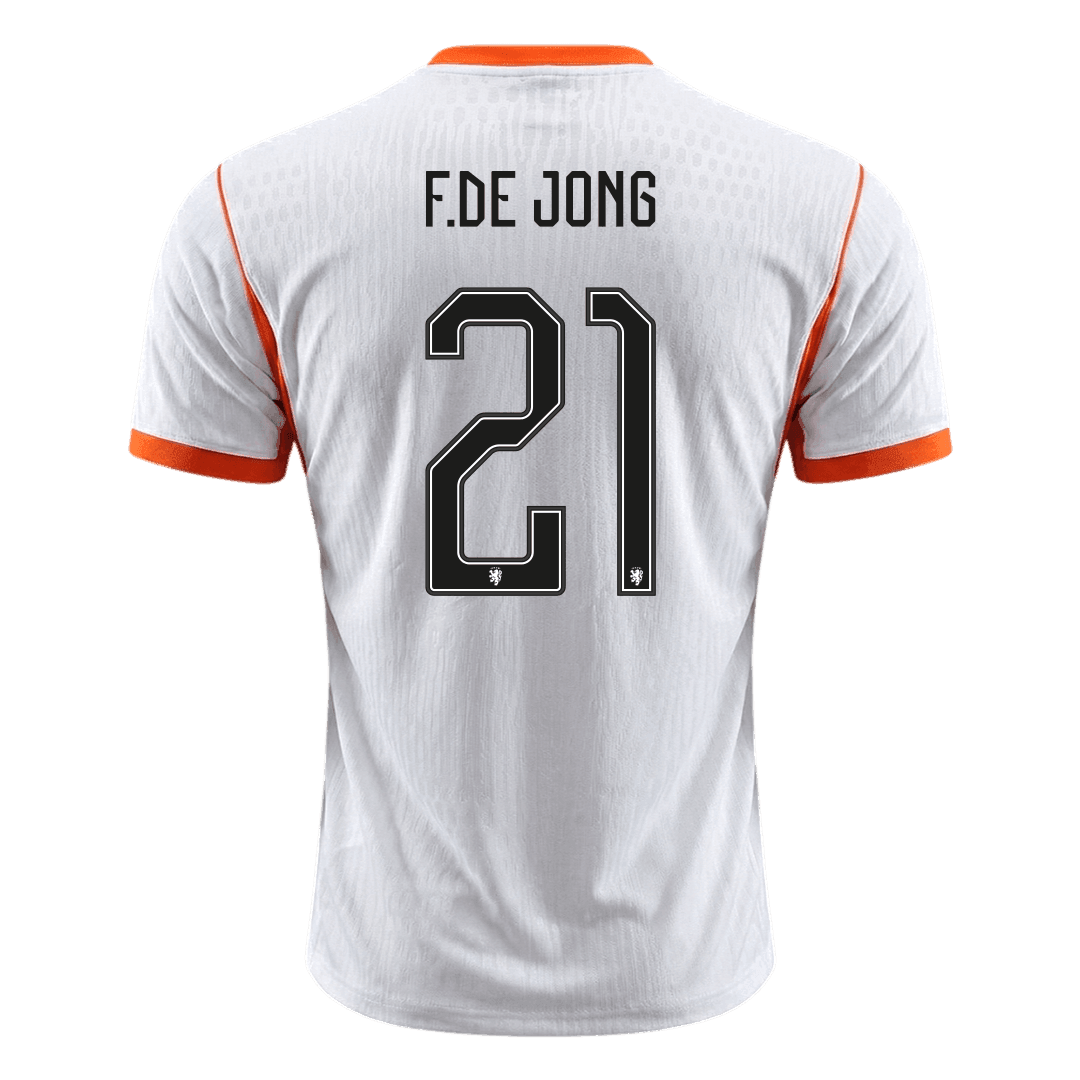 Netherlands World Cup 2026 Vieras Pelipaita (Player Version) Miesten F.DE JONG #21 - kuva 8