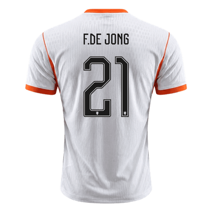 Netherlands World Cup 2026 Vieras Pelipaita (Player Version) Miesten F.DE JONG #21 - kuva 8